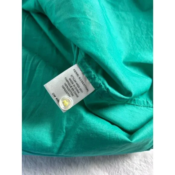 Kerri Rosenthal Womens Patchwork Love Mia Shirt XL Green Button Down Long Sleeve - Picture 6 of 10